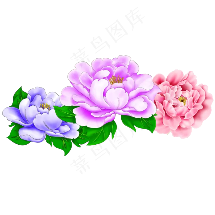 简约中国风彩色水墨花卉(2500X2500(DPI:300))psd模版下载