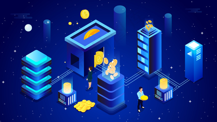 城市商务金融插画