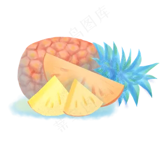 小暑凤梨手绘素材