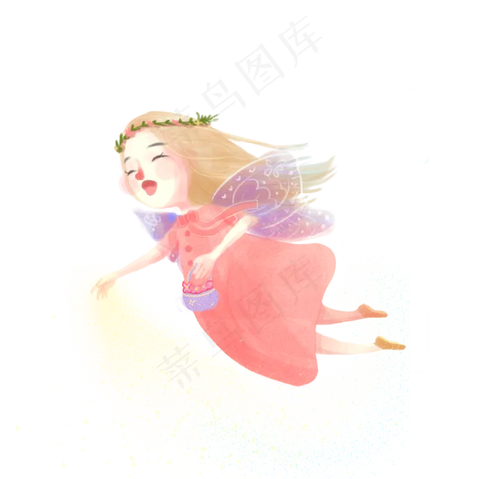 卡通花仙子PNG下载(2000X2000(DPI:300))psd模版下载