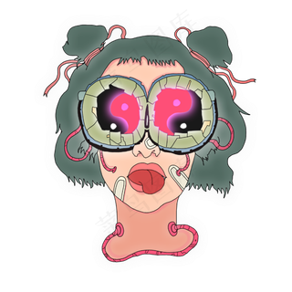 赛博朋克未来女战士国潮