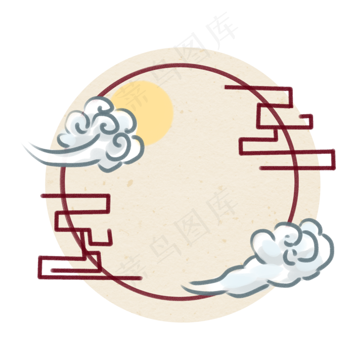 节日中国风中秋祥云边框(2000X2000(DPI:299))psd模版下载