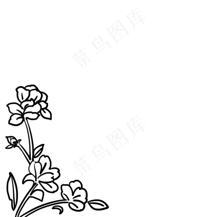 手绘线条线性图形水仙花(2000X2000(DPI:299))psd模版下载