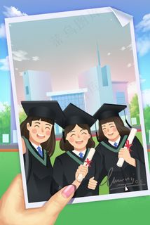 毕业季穿学士服闺蜜集体照同学青春纪念册