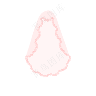 玫瑰蕾丝粉色头纱PNG