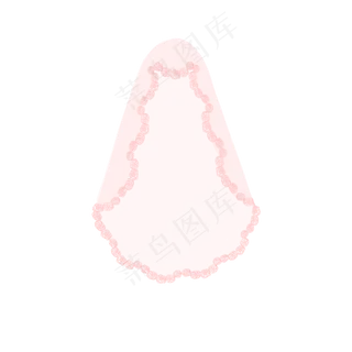 玫瑰蕾丝粉色头纱PNG
