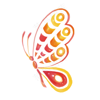 红色水彩蝴蝶闪亮