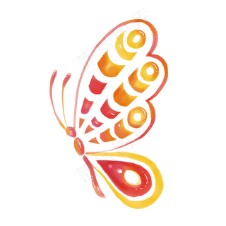 红色水彩蝴蝶闪亮