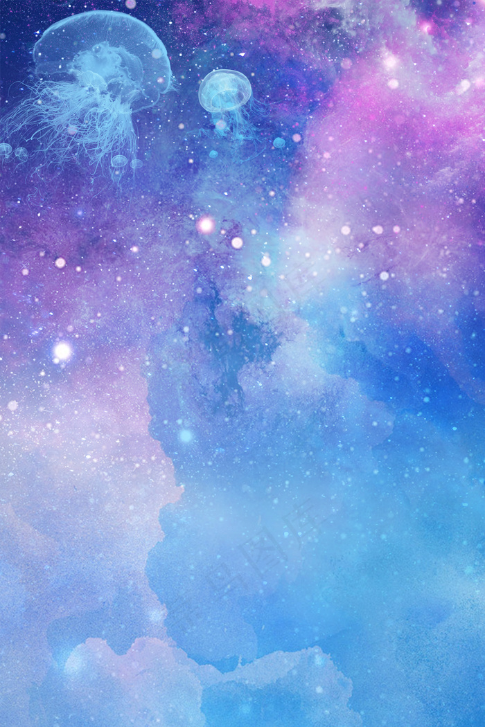 梦幻水母主题背景图