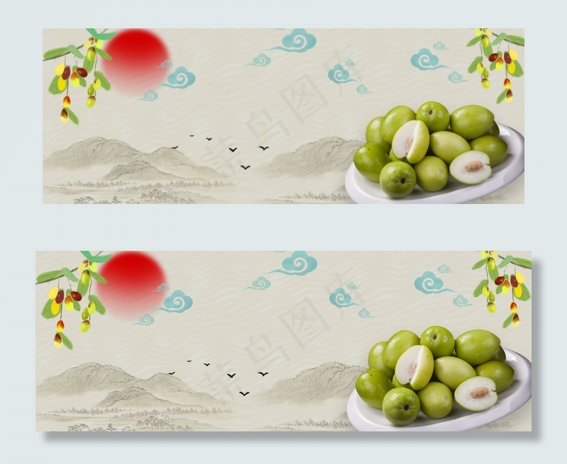 冬枣灰色简约banner