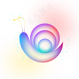 光感可爱小蜗牛素材,免抠元素