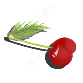 手绘水果樱桃车厘子一只