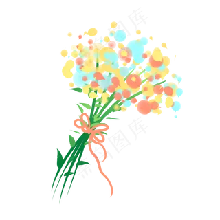 唯美满天星花束漂浮元素