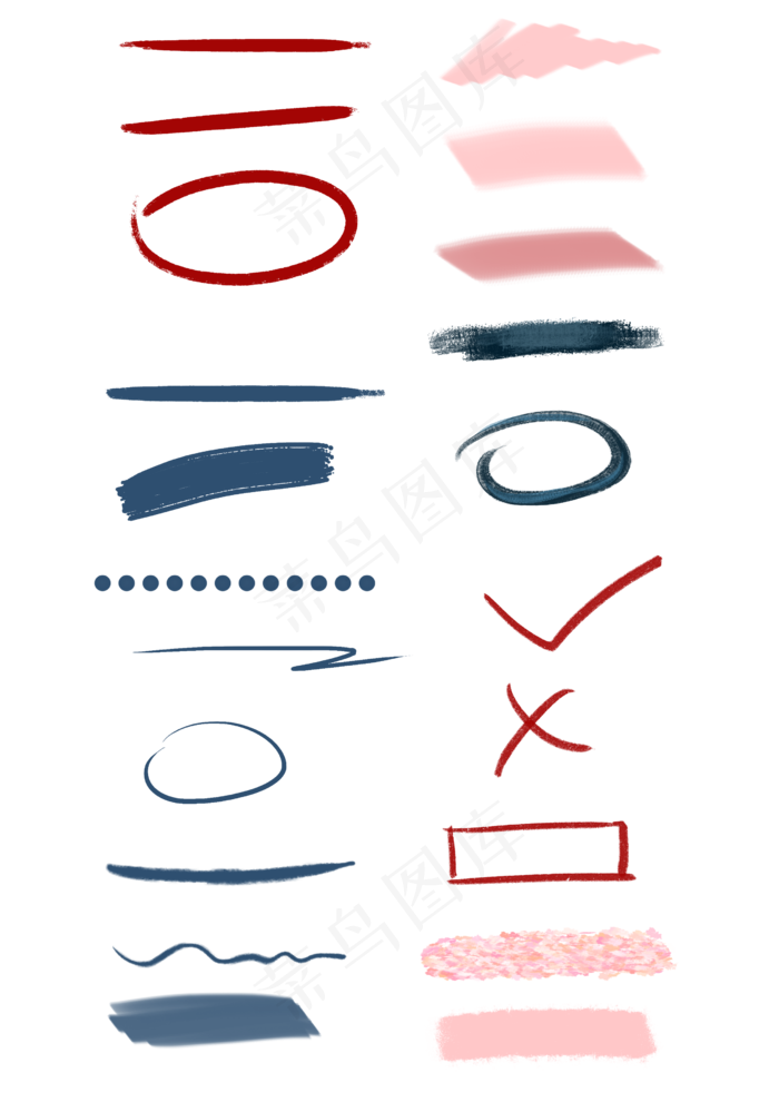 手绘多图批改下划线(2480X3508(DPI:300))psd模版下载
