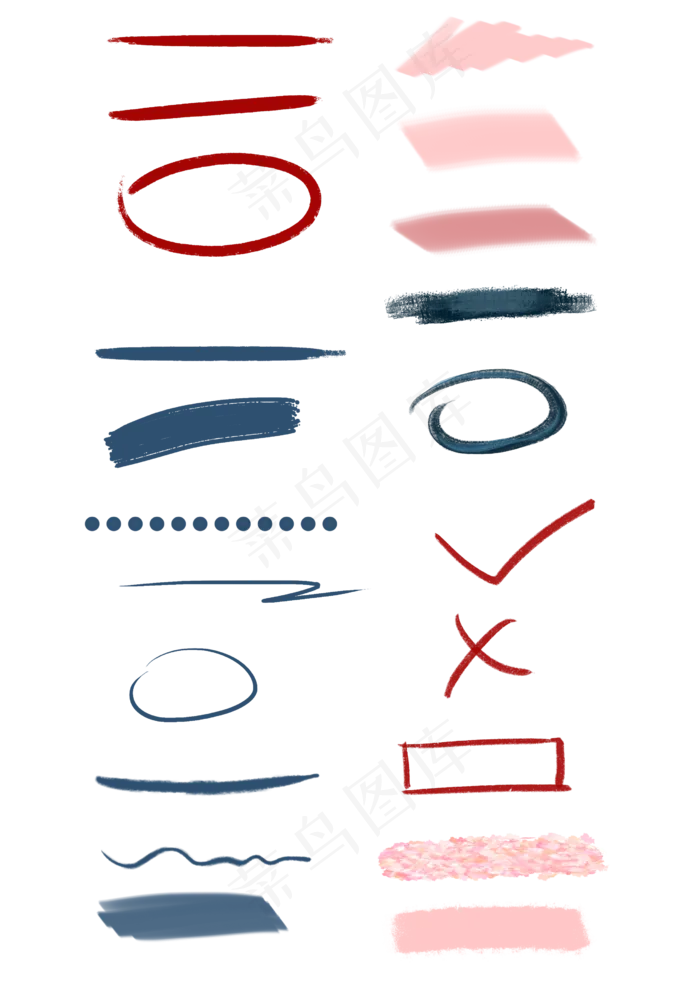 手绘多图批改下划线(2480X3508(DPI:300))psd模版下载