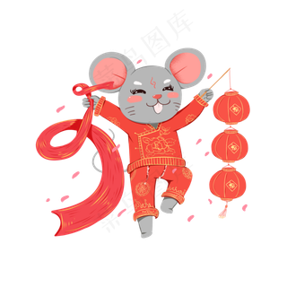 2020年鼠年大吉日历新春佳节扭秧�,免抠元素