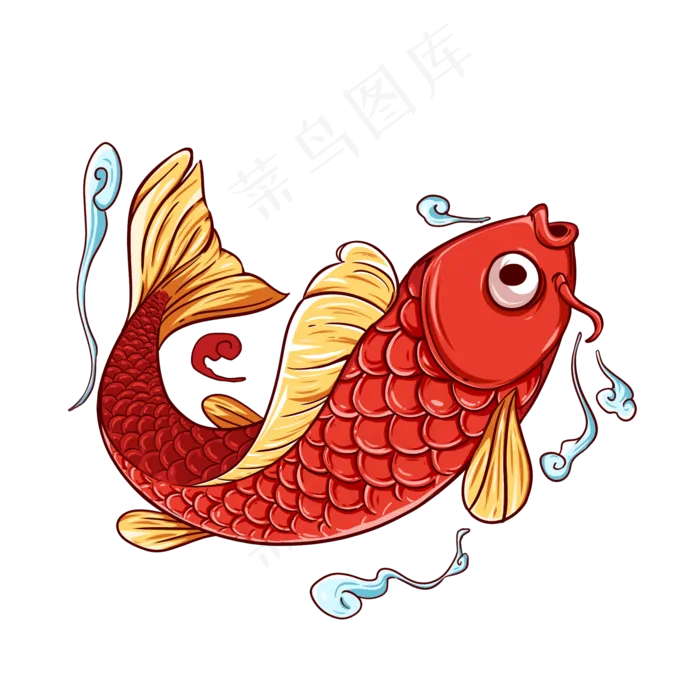国潮锦鲤鱼(2000X2000(DPI:300))psd模版下载