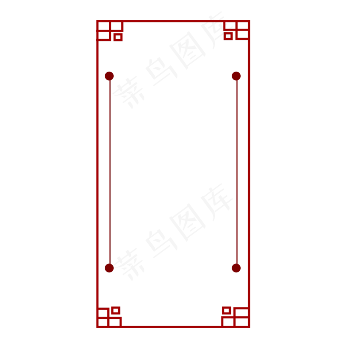 手绘中国风红色边框,免抠元素