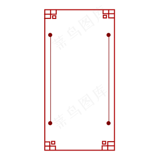 手绘中国风红色边框,免抠元素