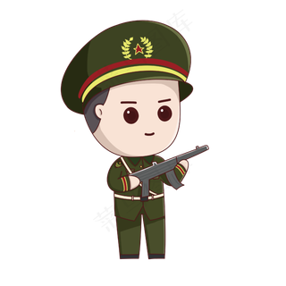 建军节卡通解放军军人,免抠元素