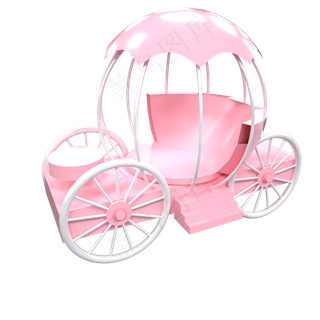 情人节粉色浪漫小马车,免抠元素