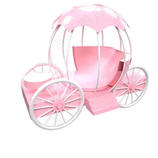 情人节粉色浪漫小马车,免抠元素