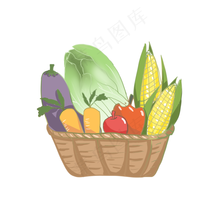 秋天丰收蔬果篮子免扣