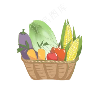 秋天丰收蔬果篮子免扣