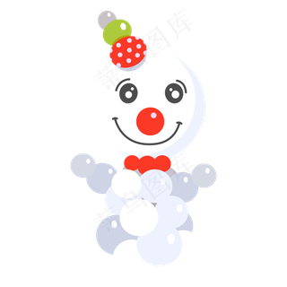 卡通雪人气球儿童节