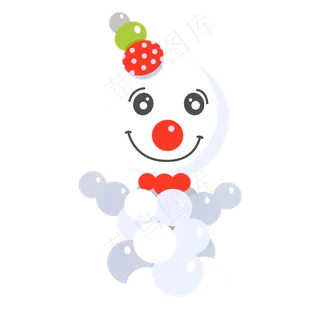 卡通雪人气球儿童节