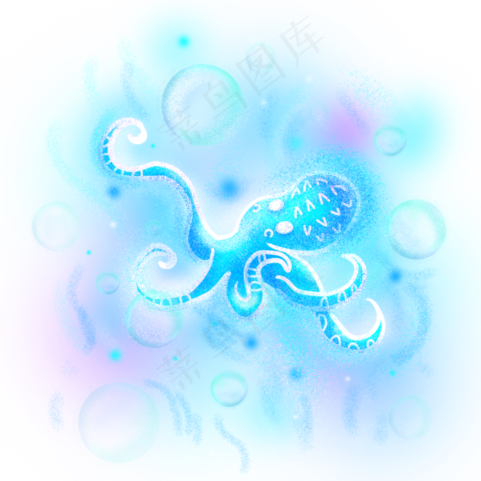 梦幻海洋生物动物章鱼,免抠元素