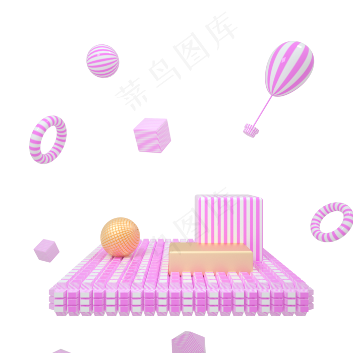 c4d粉色情人节表白节母亲节装