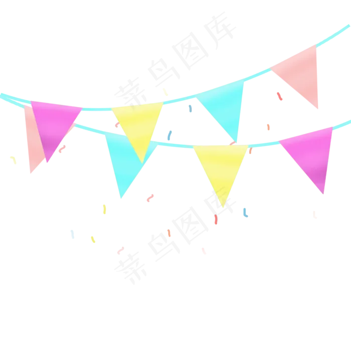 六一儿童节彩旗装饰(2000X2000(DPI:300))psd模版下载