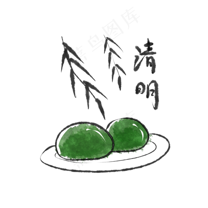 清明节青团装饰(2100X2100(DPI:300))psd模版下载