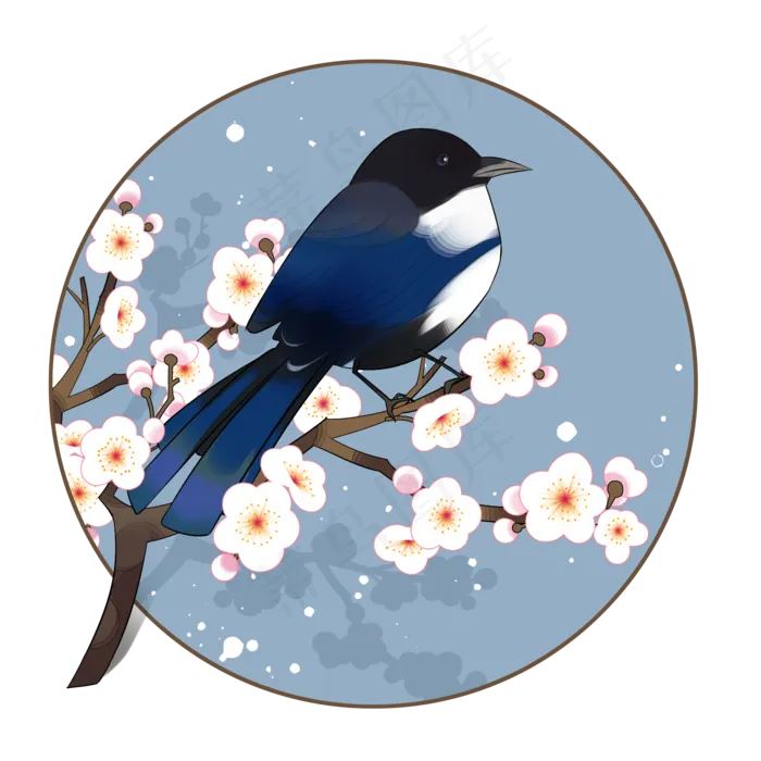 喜鹊梅花喜上眉梢,免抠元素