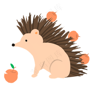 灰色创意刺猬元素