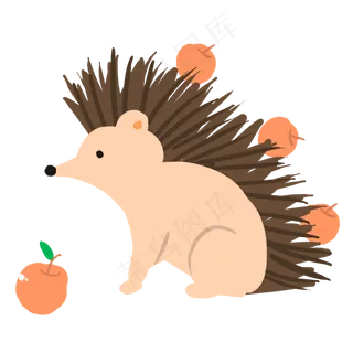 灰色创意刺猬元素