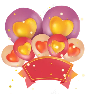 粉色紫色系心形气球