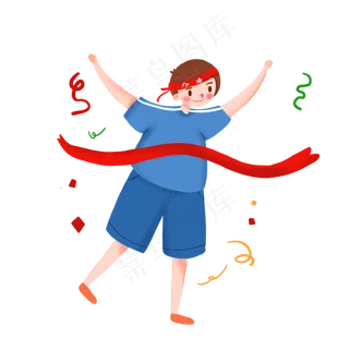 卡通考试冲刺人物