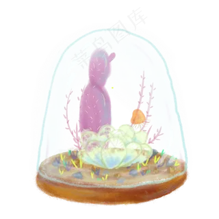 手绘风可爱小清新多肉植物,免抠元素