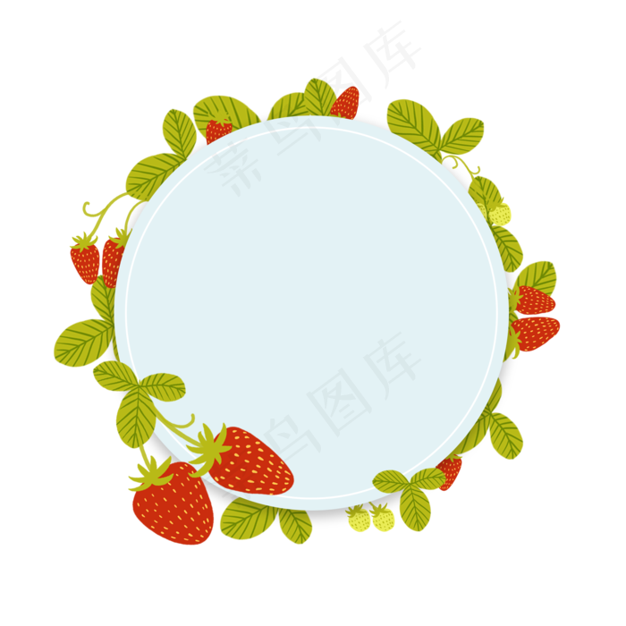 春夏季草莓边框2(2048X2048(DPI:300))psd模版下载