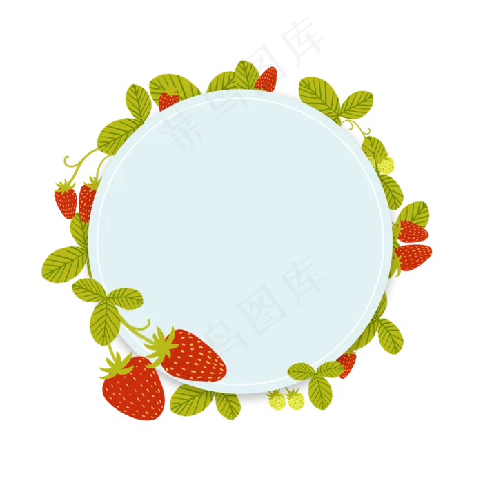 春夏季草莓边框2(2048X2048(DPI:300))psd模版下载