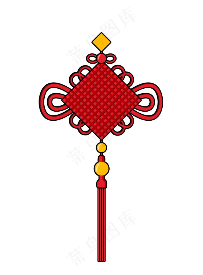 红色的新年中国结,免抠元素