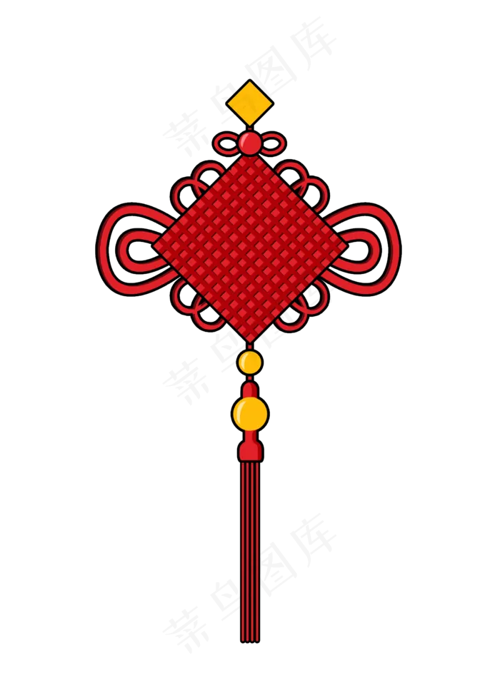 红色的新年中国结,免抠元素