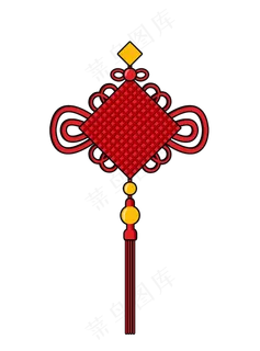 红色的新年中国结,免抠元素