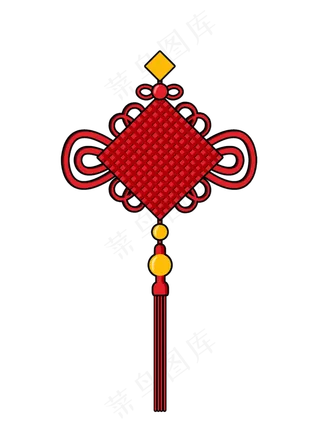 红色的新年中国结,免抠元素