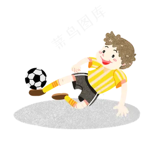 儿童节男孩踢足球素材