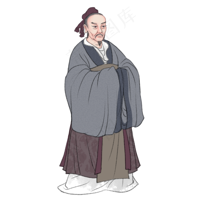 孟子国学儒学名士,免抠元素(2000X2000(DPI:300))psd模版下载