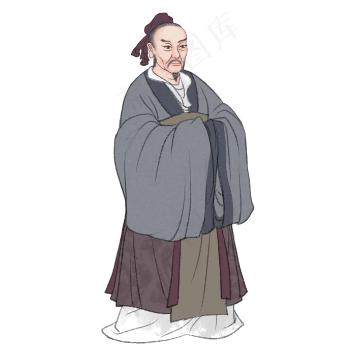 孟子国学儒学名士,免抠元素(2000X2000(DPI:300))psd模版下载