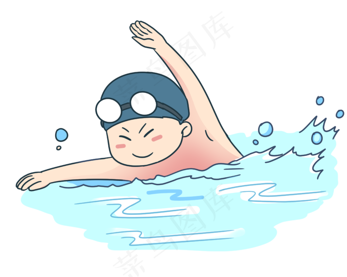端午节游泳男孩插画